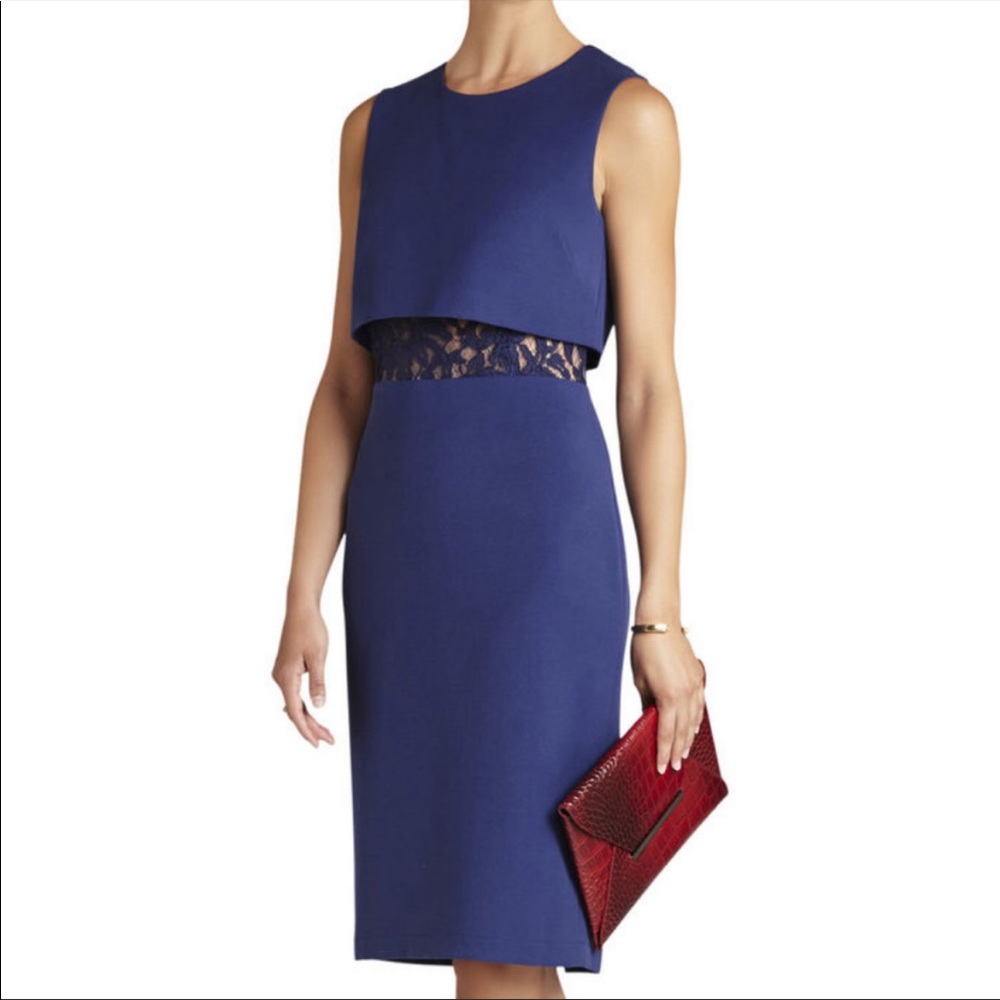 BCBGMAXAZRIA blue midi dress. Size 2.